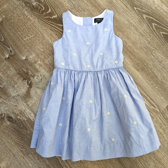 Polo Ralph Lauren Other - Polo by Ralph Lauren Blue Embroidered Daisy Dress Toddler 4
